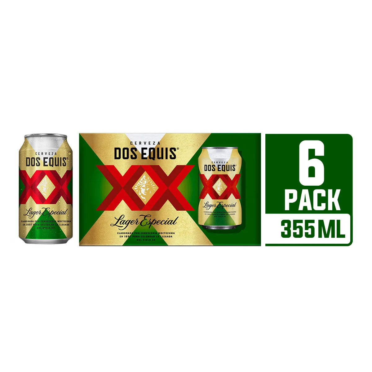 1 g: Dos Equis lager 6 pack cans