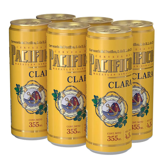 1 g: Pacifico Clara beer 6 pack cans