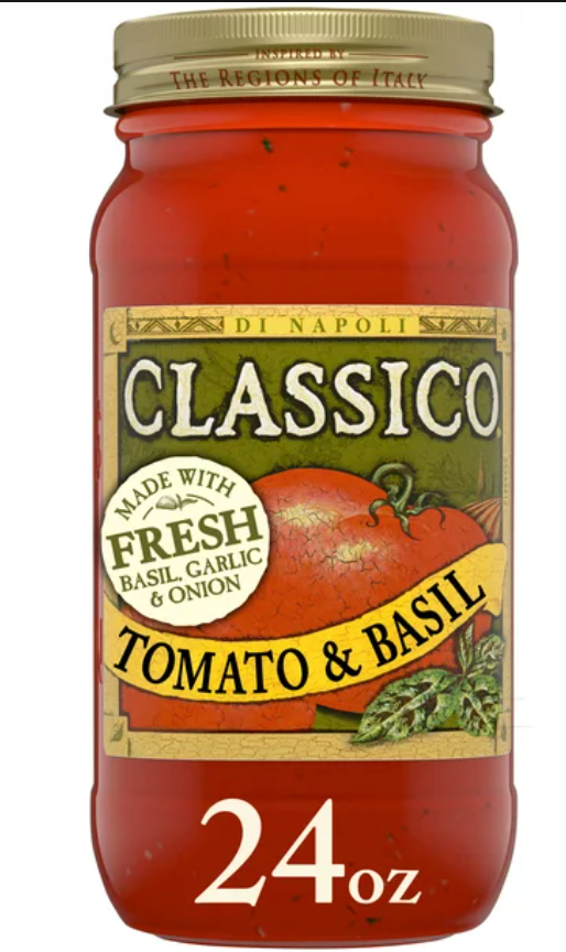 8: Tomato and Basil Tomato Sauce 24oz